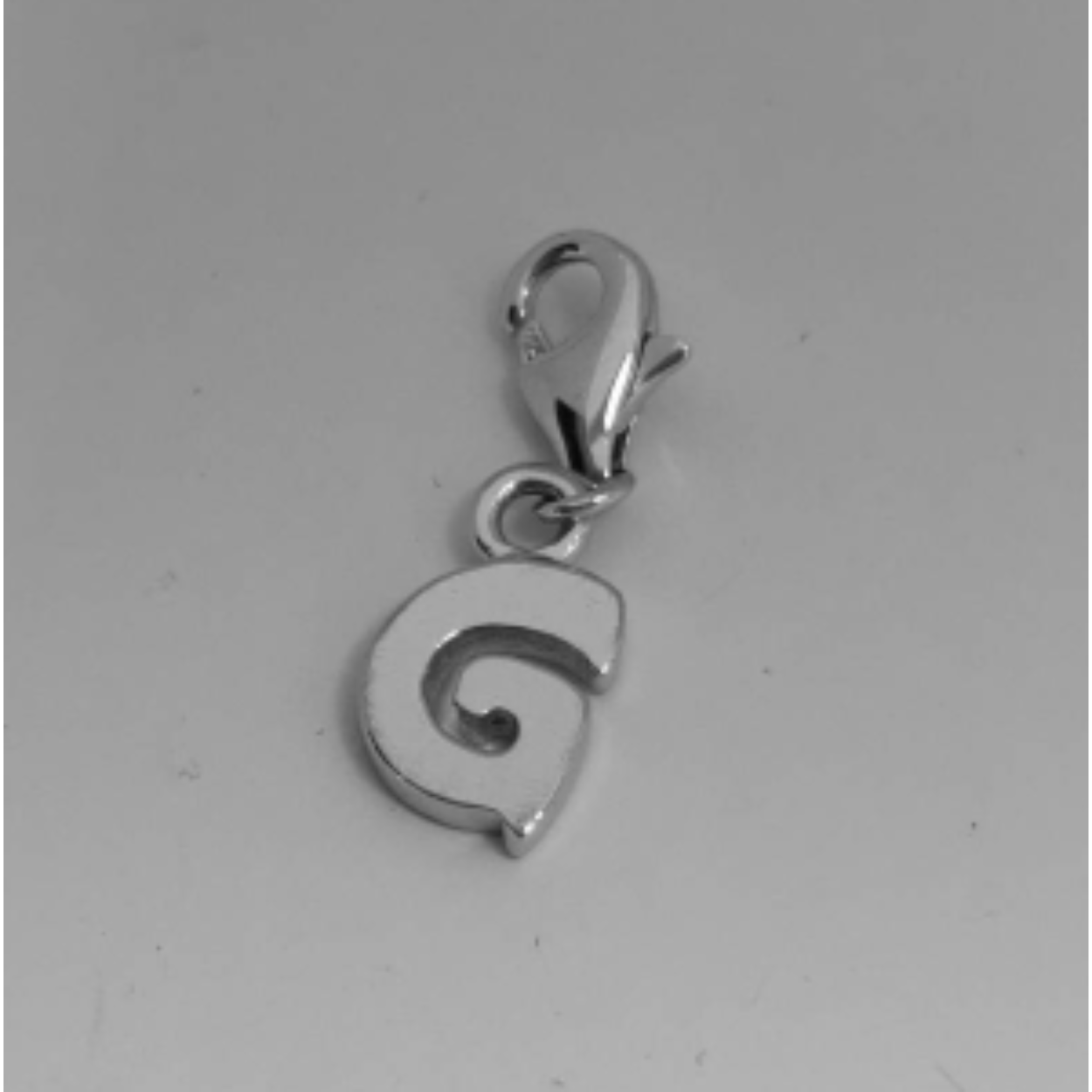Zilveren hanger/bedel letter G 