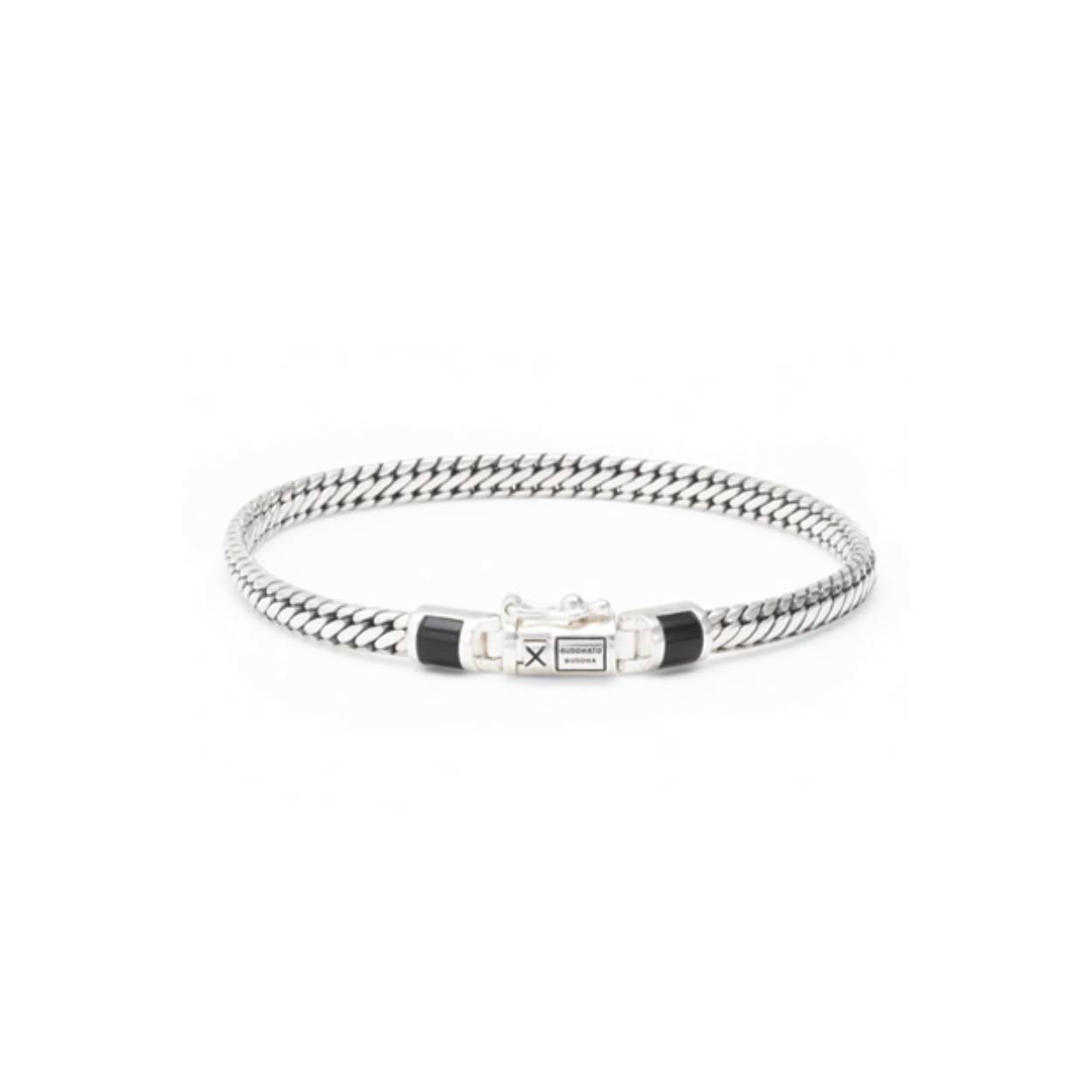 J101ON C+ - Ben Mini Gemstone Armband Zilver Onyx