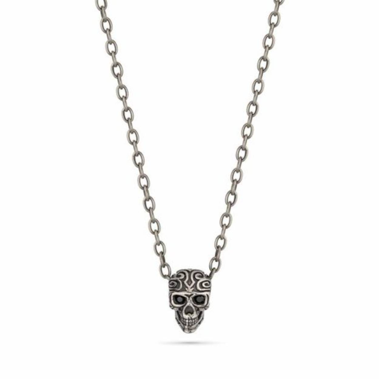 Halsketting voor heren met schedelhanger Tribal Edge