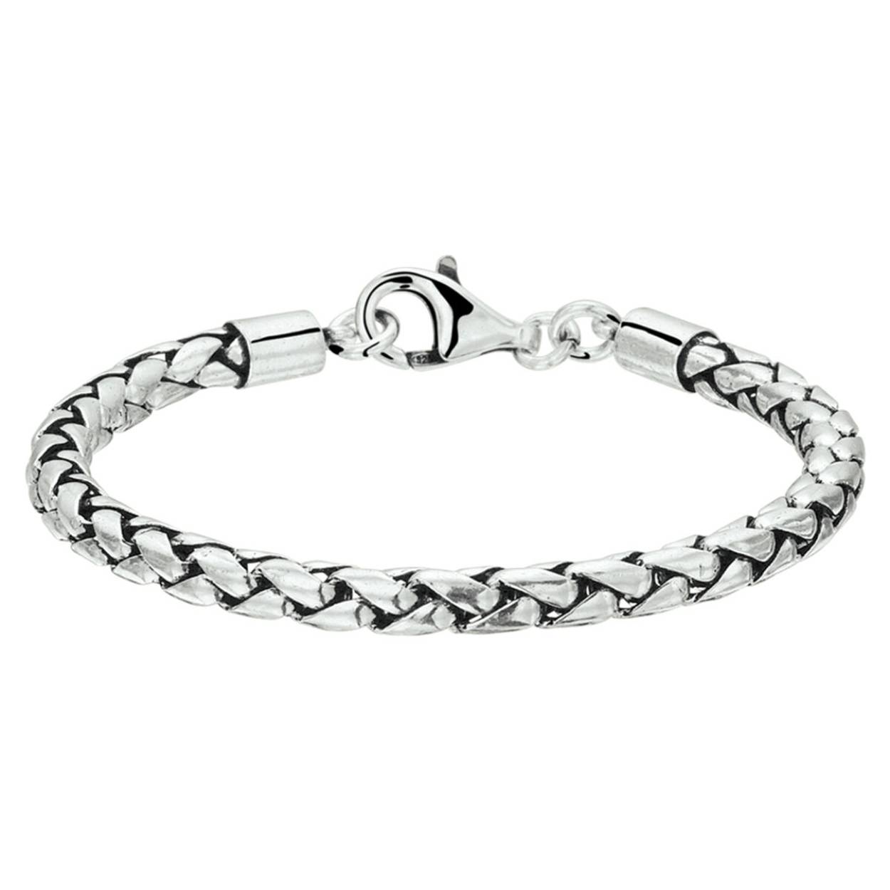 Geoxideerd zilveren schakelarmband. De schakelbreedte is 5.0mm.