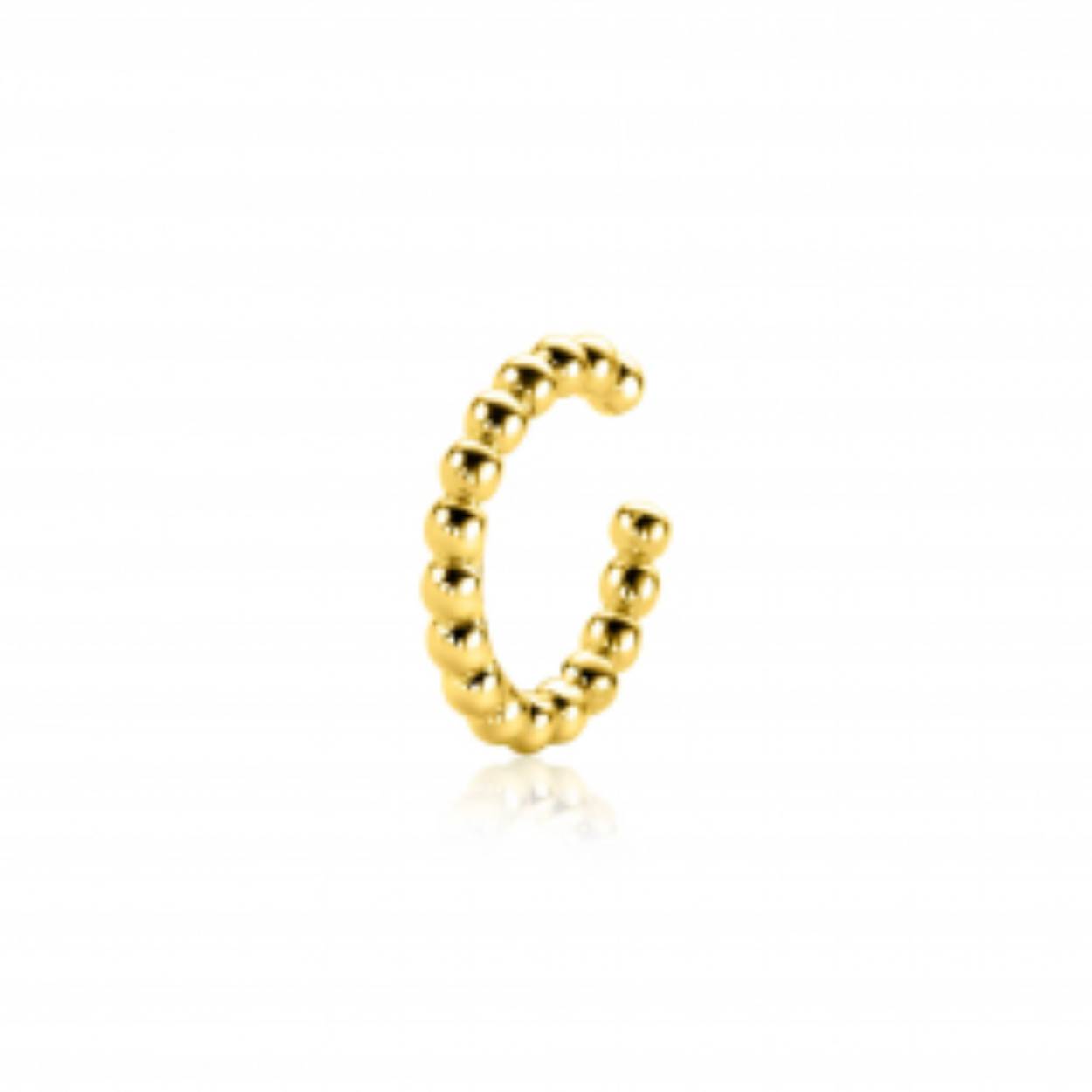 Zinzi zilver vergulde earcuff bolletjes