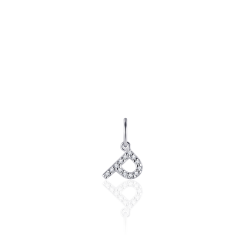 letter P | zilver | zirkonia's