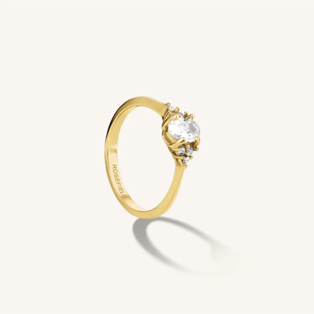 Rosefield Vintage Oval Zirkonia Ring Gold maat 54