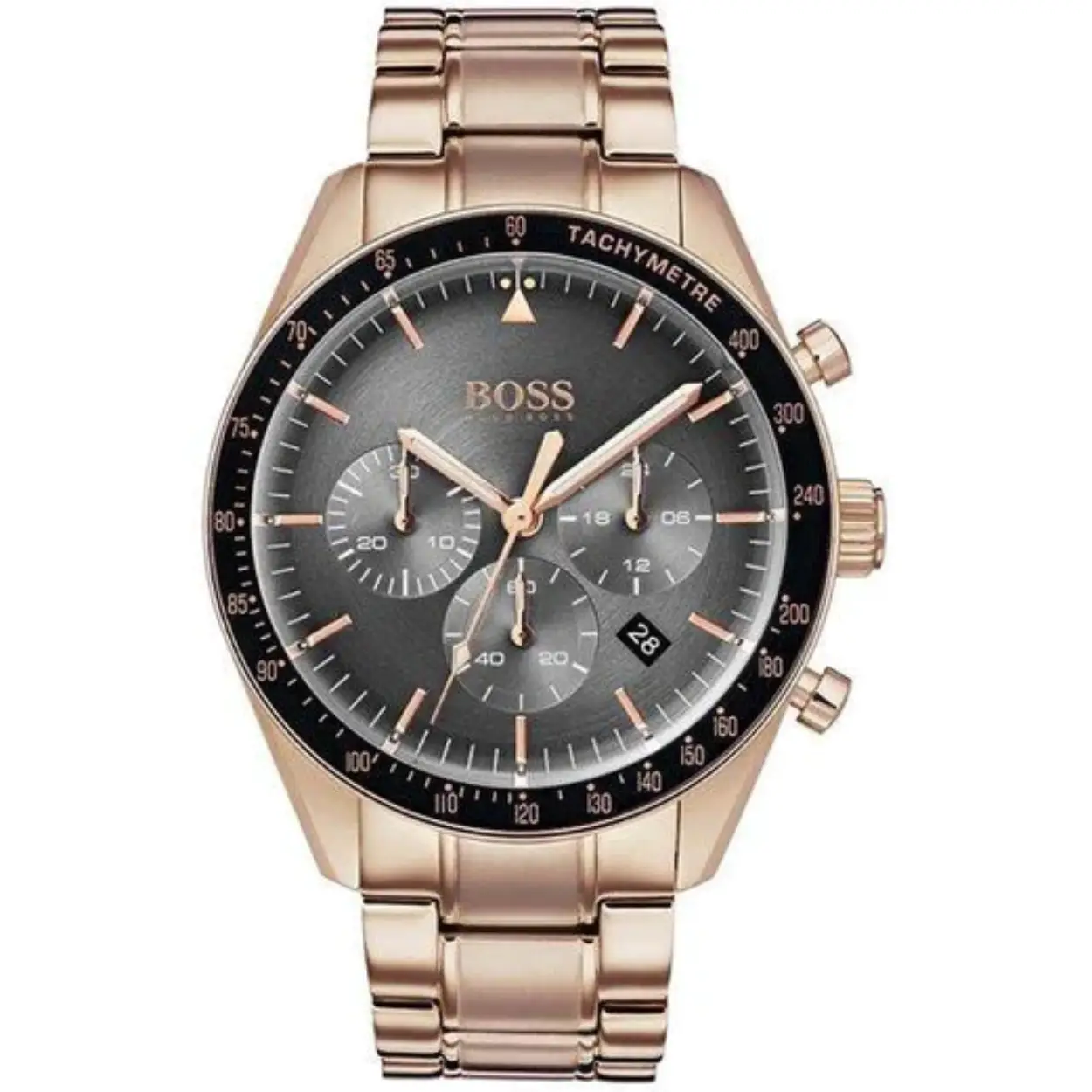 Elegante herenhorloge van het merk Hugo Boss. Dit is momenteel een van de populairste merken voor luxe heren horloges.De band is gemaakt van RVS.
