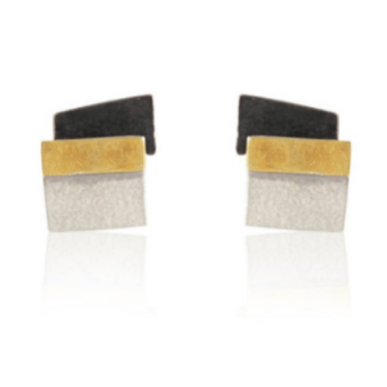 Audar oorstekers zilver met goud