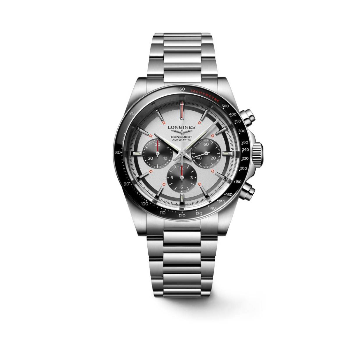 Dit Longines horloge behoort tot de Conquest collectie.
Referentienummer: L.3.835.4.72.6

De Longines is voorzien van een automatisch uurwerk met een gangreserve van 59 uur. De kast en band zijn gemaakt van roestvrij staal. Het horloge heeft een diameter van 42mm en is getest op een waterdichtheid van 10 ATM / 100 meter. De zilverkleurige wijzerplaat is, dankzij de Super-LumiNova techniek, ook in het donker goed af te lezen. Het horloge heeft een krasbestendig saffierglas met meerdere lagen anti-reflecterende coating aan beide zijden en een geschroefd en transparant achterdeksel met saffierglas.

Horloges van Longines met automatische uurwerken genieten van een verlengde fabricagegarantie van 5 jaar. Deze langere garantieperiode onderstreept de uitzonderlijke kwaliteit en het vakmanschap van de automatische uurwerken van Longines.