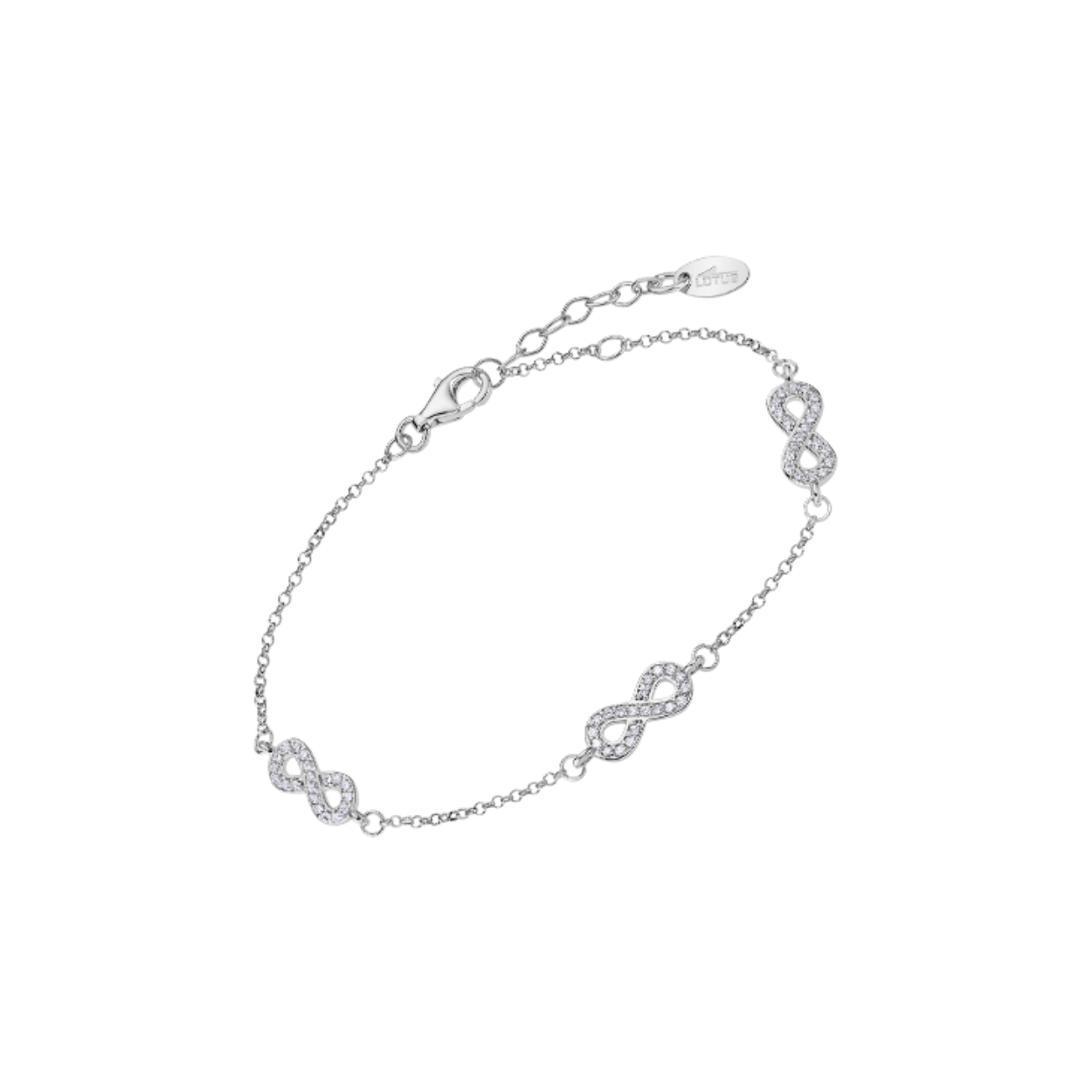 Zilveren armband infinity tekens zirc lotus silver