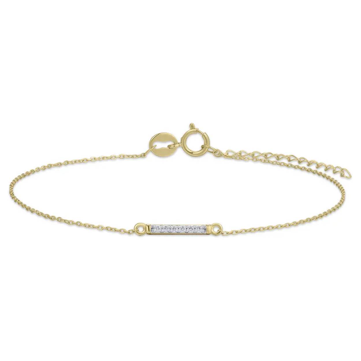 mooie 14 karaat gouden armband  met zirconia's 
17 + 3 cm lang 