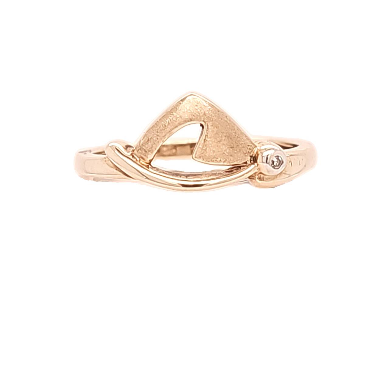 Geelgouden ring met diamant 0,005