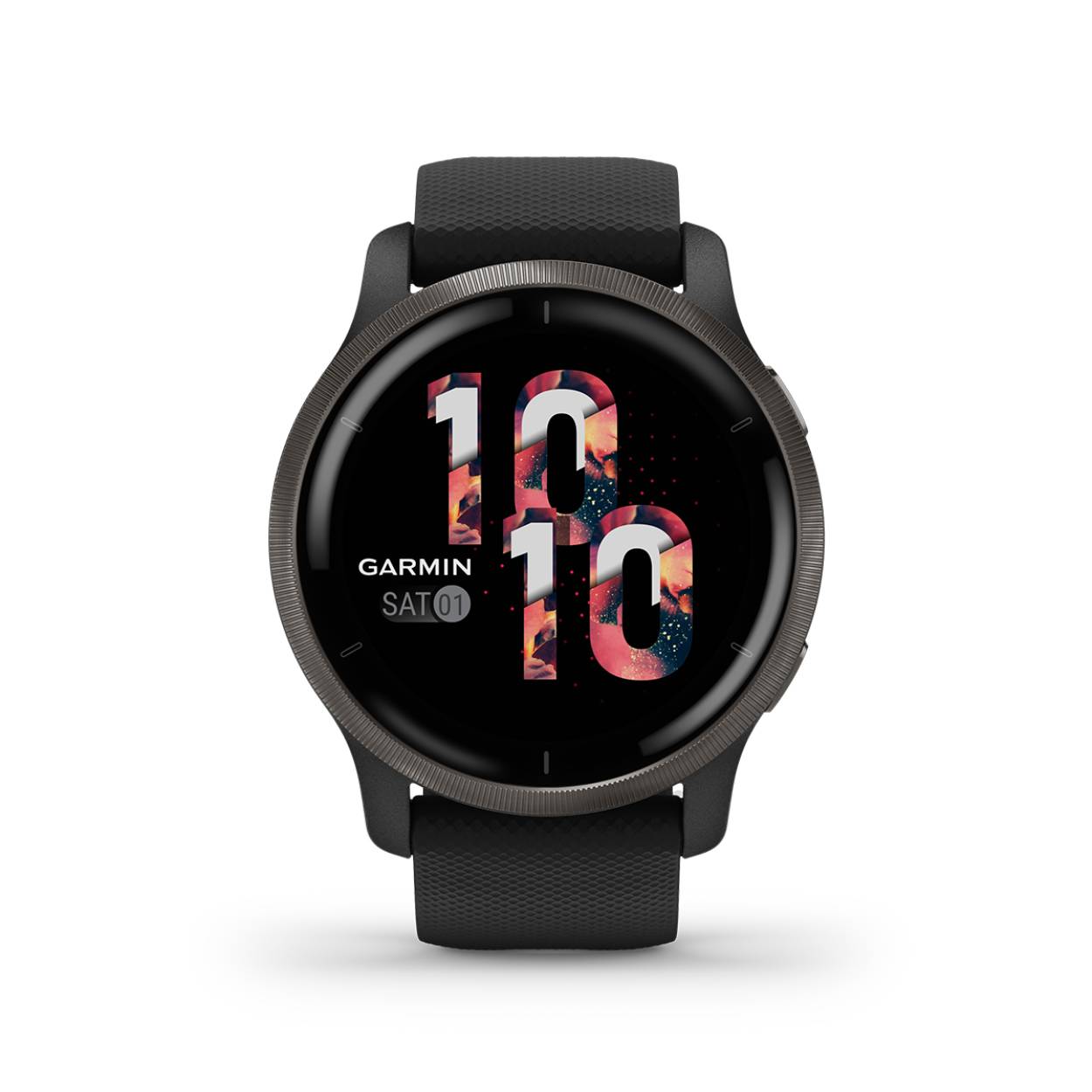 Deze Garmin smartwatch behoort tot de Venu 2 collectie.
Referentienummer: 010-02430-11

Als je gezond leeft, leef je beter. Breng je lichaam en geest in balans met de Venu® 2 serie. Deze GPS smartwatch heeft geavanceerde gezondheidsmonitoring- en fitnessfuncties om je te helpen beter te
begrijpen wat er zich in jouw lichaam afspeelt. 

Het voelt goed om te bewegen. Verander van activiteiten met geanimeerde workouts en meer dan 25 ingebouwde sport apps voor binnen en buiten. 
Voeg wat ‘soul’ toe aan je dag met jouw favoriete muziek, direct op je pols zodat je er zonder telefoon naar kunt luisteren in combinatie met een draadloze hoofdtelefoon (los verkrijgbaar). 

En de batterijduur tot 11 dagen voor Venu 2 met ‘rapid recharging’ geeft je een ononderbroken beeld van je gezondheid. Dit is waar het allemaal om draait. Lichaam en geest – verbonden door Garmin.