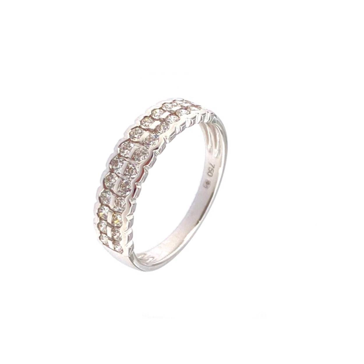 wit gouden ring 18karaat + pavé briljant