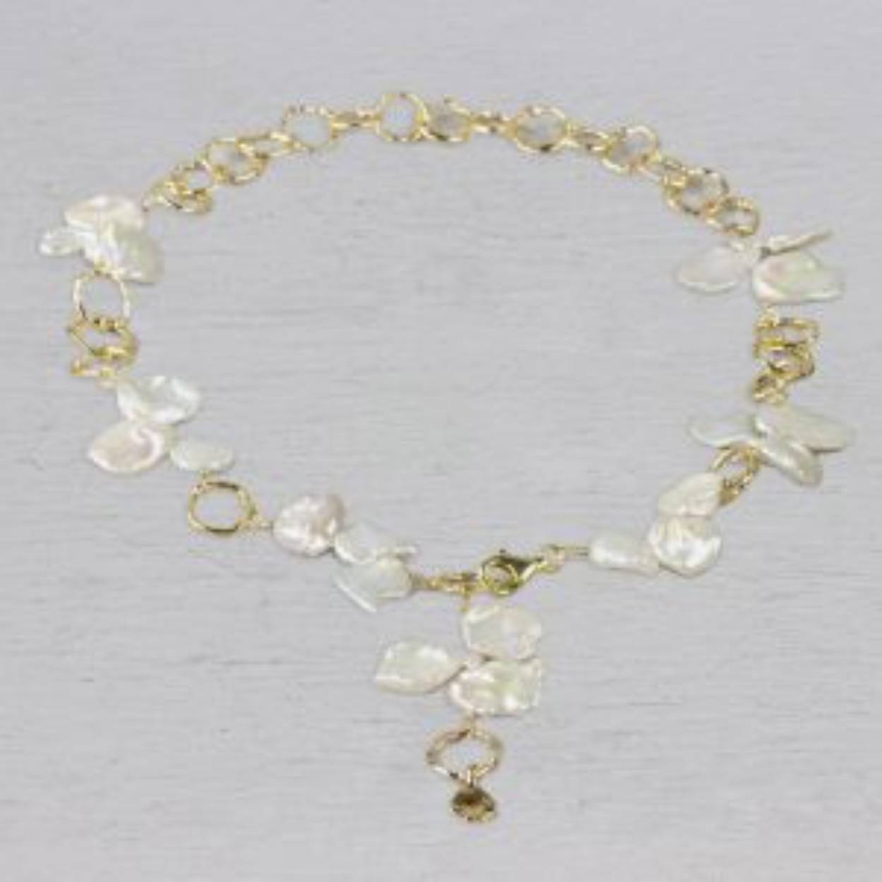 Collier Queen zilver verguld + parels Zilver verguld + Parel