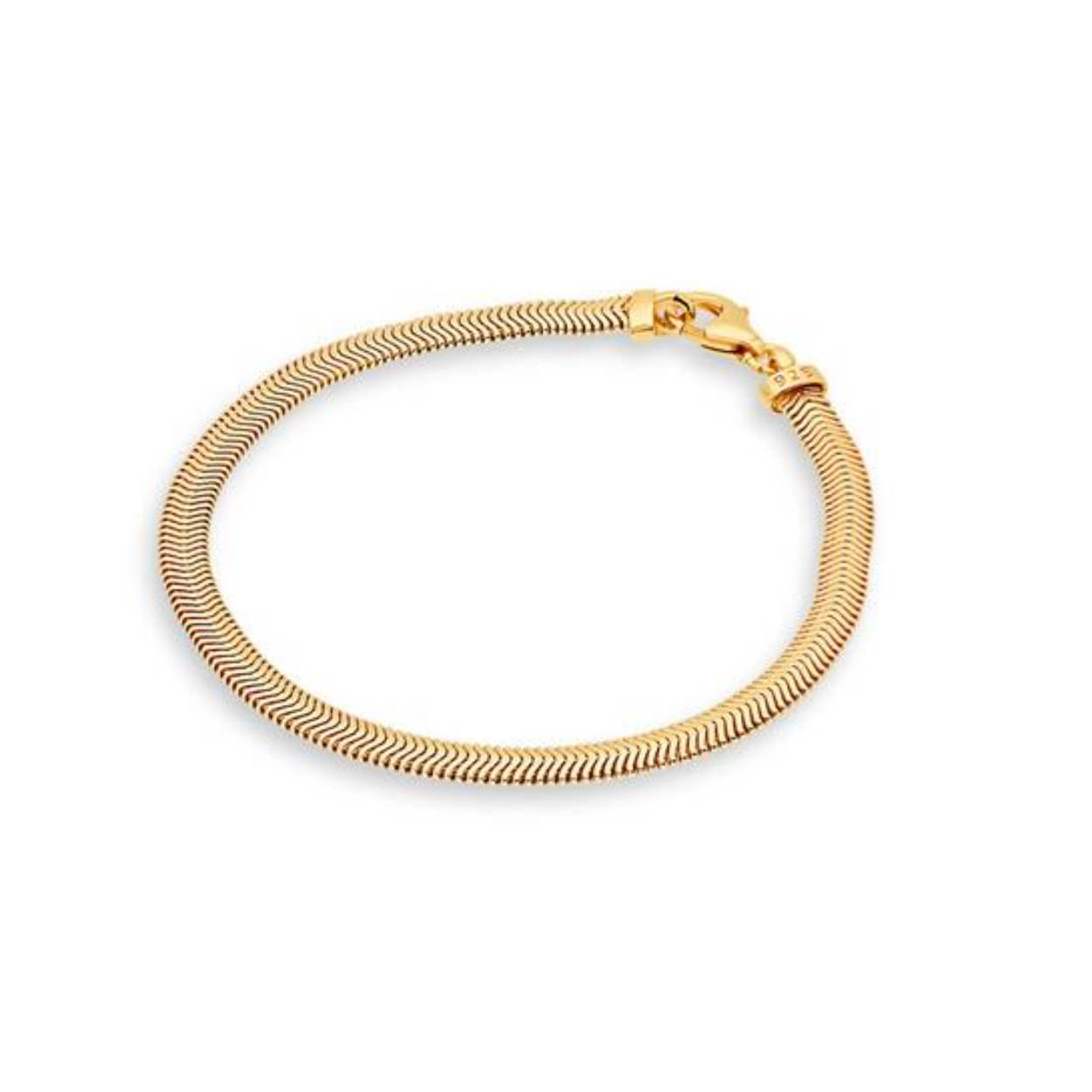 Gold-plated armband gewalste slang 19cm
