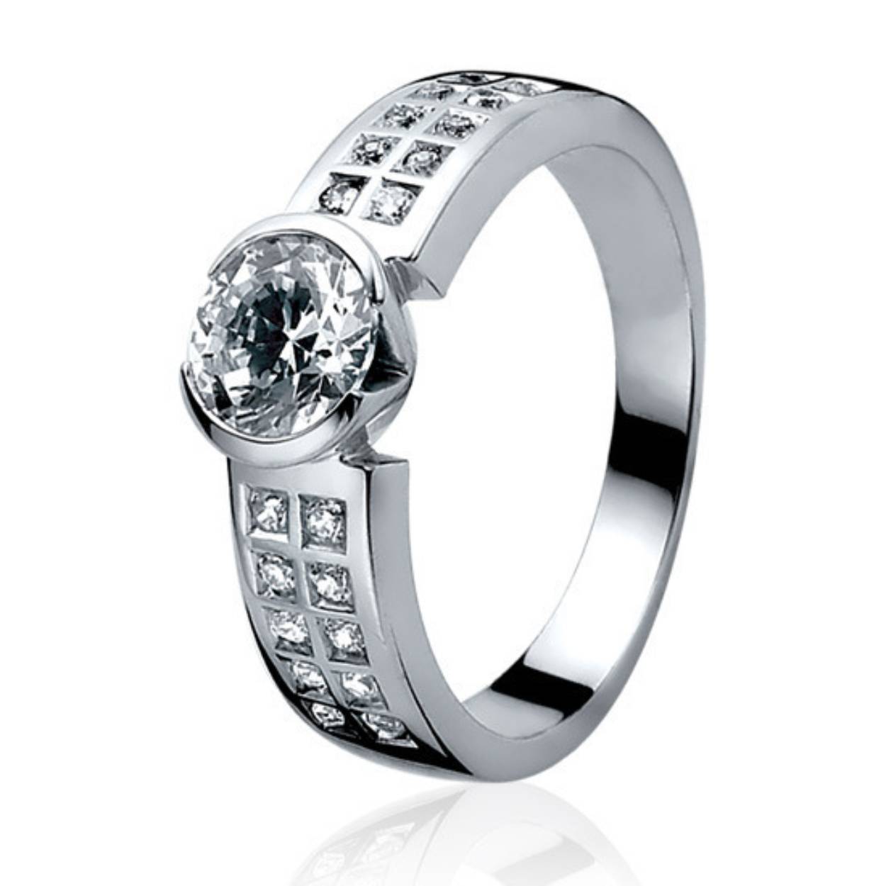 Zinzi zilveren ring wit zirkonia mt56 zir493