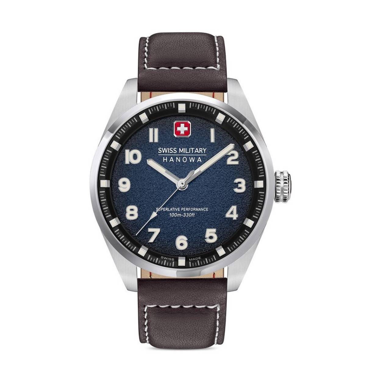 Dit is een horloge van het merk Swiss Military Hanowa gemaakt voor heren.
De specificaties zijn als volgt:
Kastmaat: 42
Waterdichtheid: 10 ATM / 100 Meter / 330 Feet
Dit horloge heeft de volgende functies/eigenschappen:
Datumaanduiding
