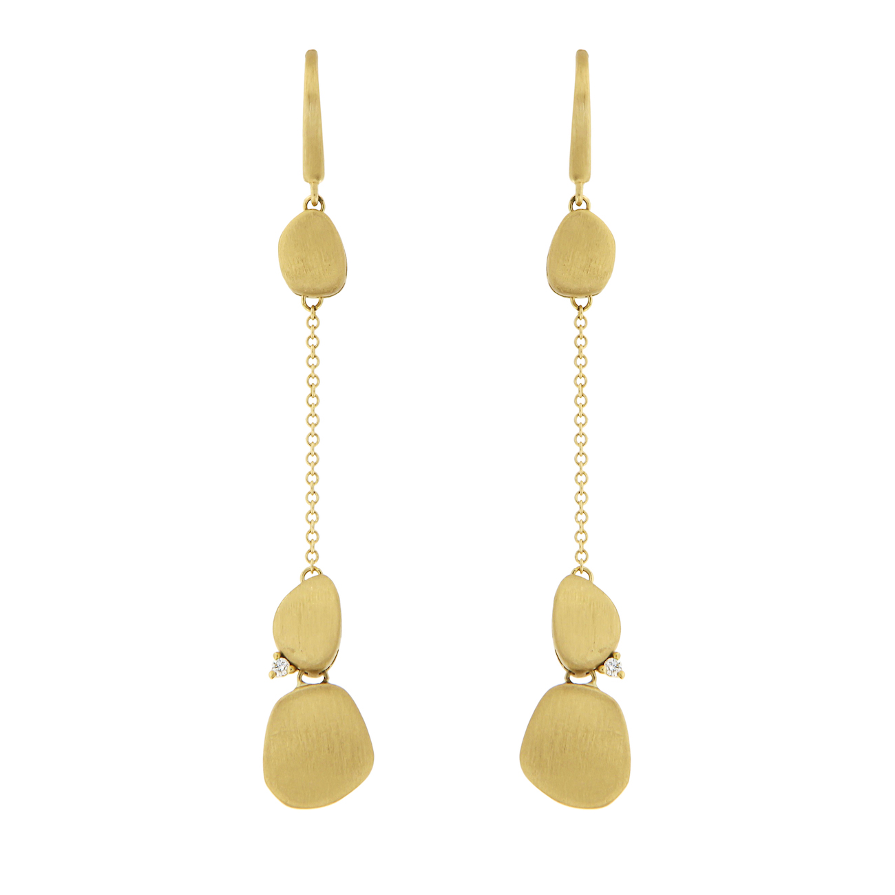 BOUCLES D'OREILLES EN OR JAUNE 18K ET DIAMANTS 0,03GVS2