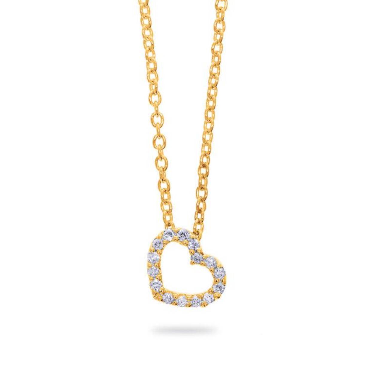 14k GGD Collier met hart hanger Briljant