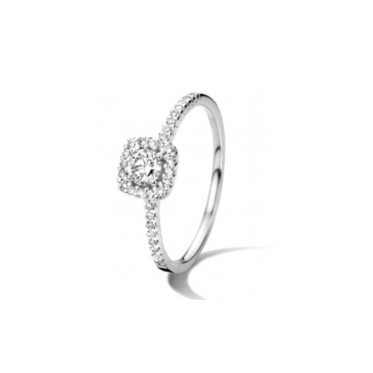 ring in witgoud met diamant