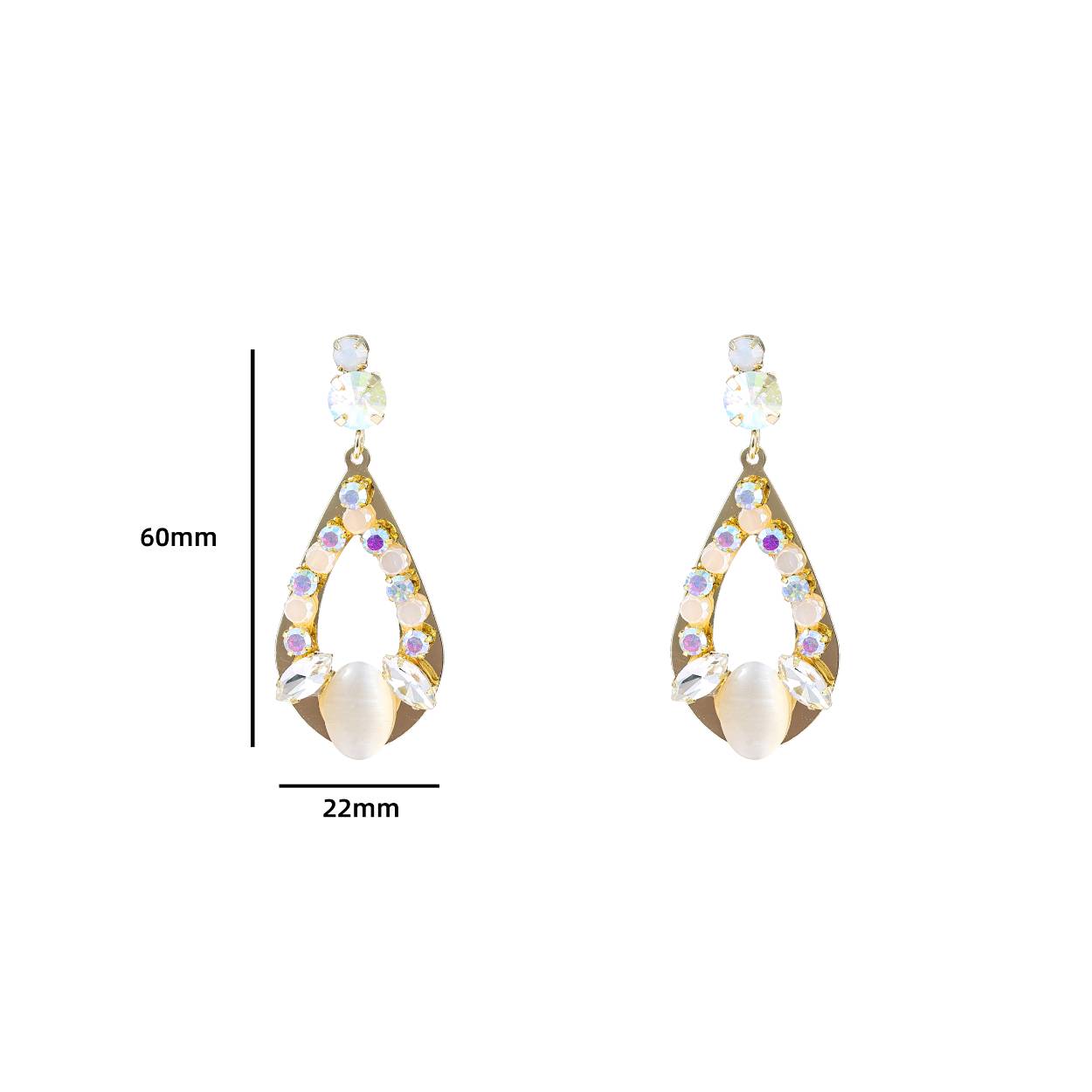 Bedazzeld Drop - 14K + White
E4042-1