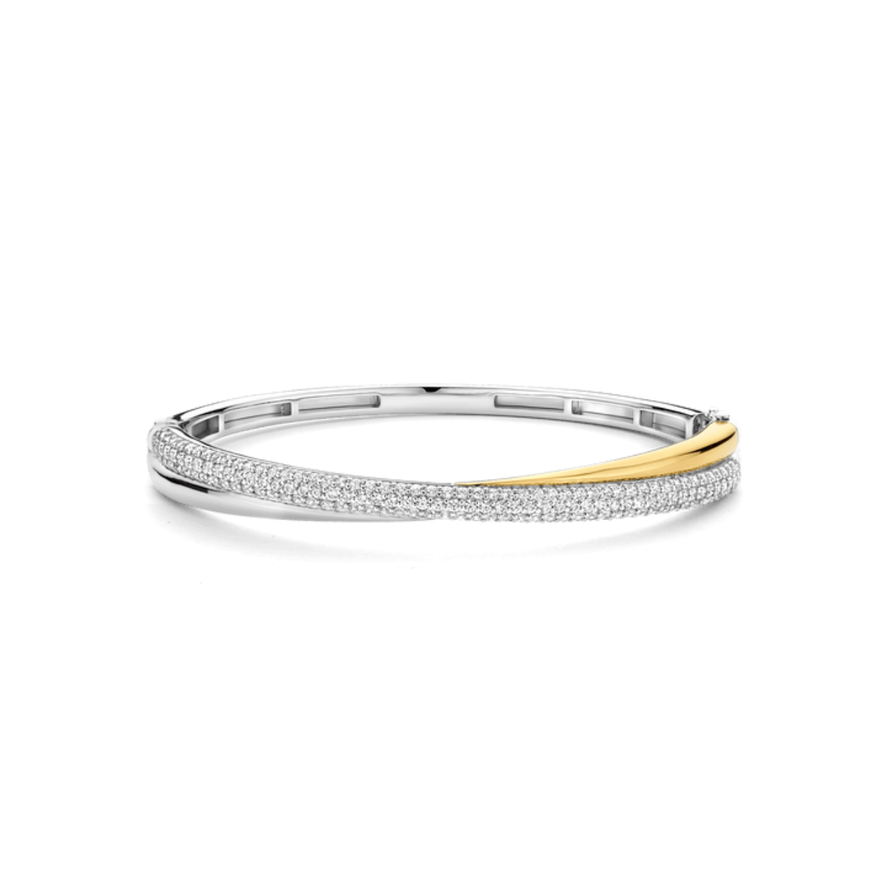 Materiaal: Zilver verguld
Steensoort: Zirkonia
Categorie: Bangles
Kleur: Zirkonia met geel verguld
Stijl: Modern Classic
