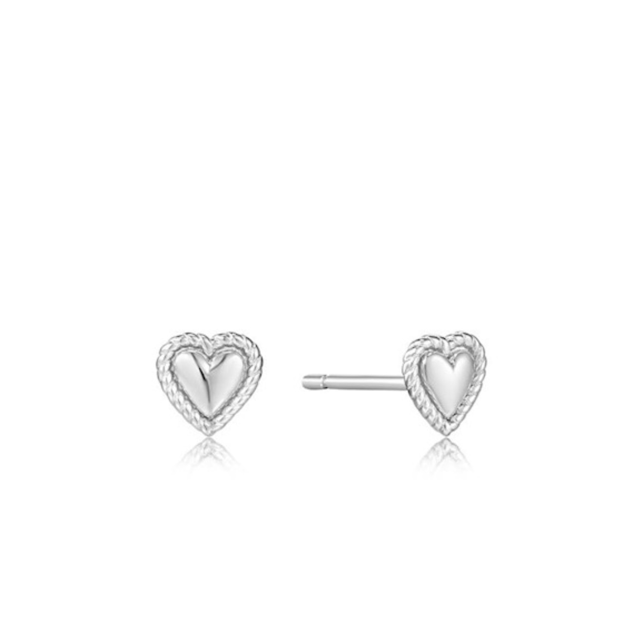 Ania Haie Silver Rope Heart oorsteker