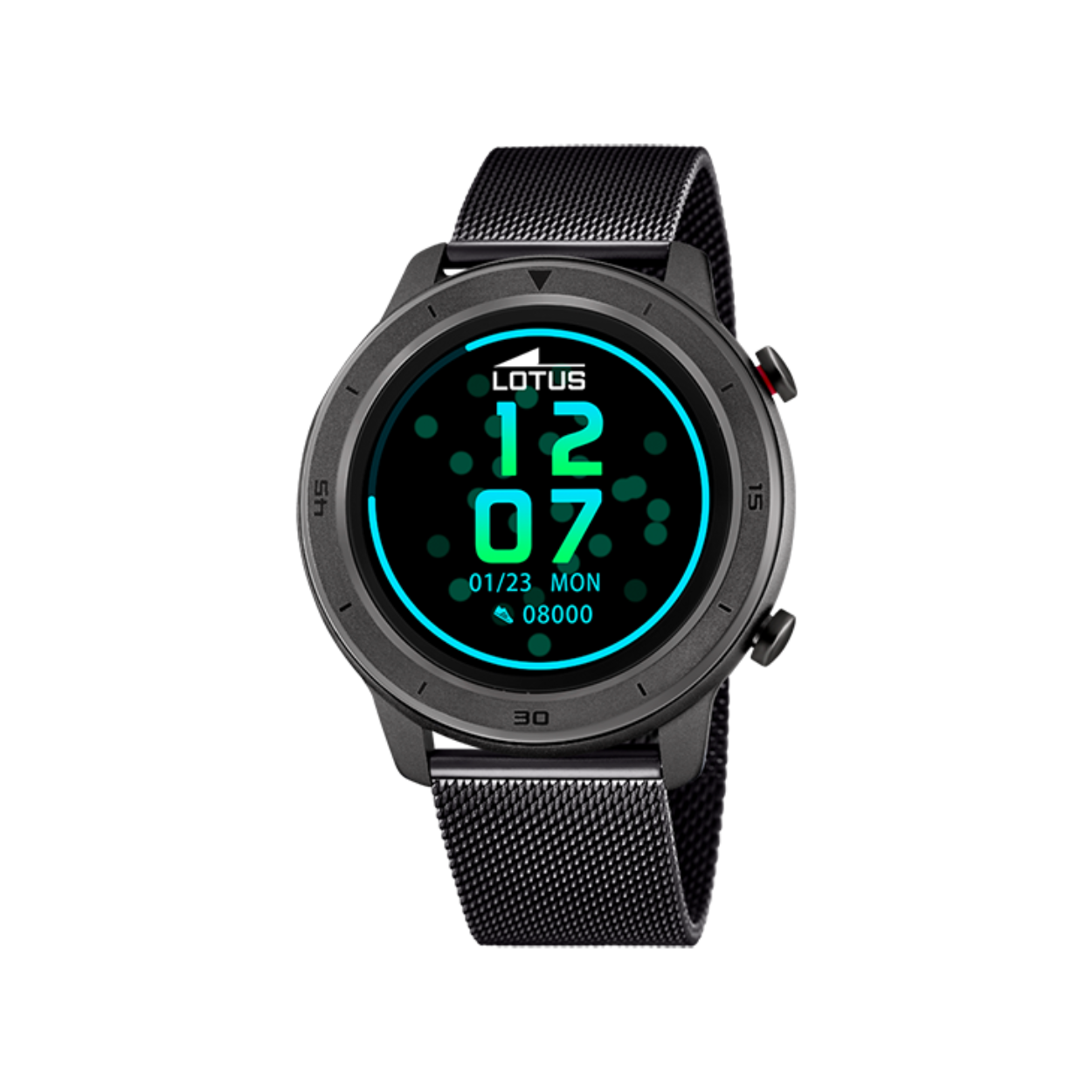 Ontdek het smsartwatch Lotus SmarTime 50023/1 voor heren, met roestvrijstalen kast en extra band als geschenk.

Pas de wijzerplaat aan uw smaak aan en geniet van functies zoals muziekcontrole, stappenteller, thermometer of meldingen.
