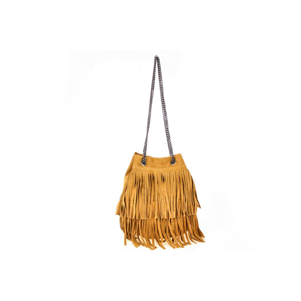 Suède Schoudertas met Ketting – Compact & Elegant – Gemaakt in Italië
Ontdek deze elegante suède schoudertas met een verfijnde kettingriem, perfect voor elke gelegenheid. Deze modieuze tracollina is gemaakt van hoogwaardig Italiaans suède en straalt pure klasse uit. Licht van gewicht en compact, maar toch ruim genoeg voor je essentials.

De tas is voorzien van een handig ritsvakje aan de buitenkant, ideaal voor het snel opbergen van je sleutels, pasjes of lippenstift. De luxe gouden ketting geeft de tas een chique uitstraling – perfect voor zowel overdag als ’s avonds.

Kenmerken:
Zacht suède materiaal

Ritsvakje aan de buitenkant

Stijlvolle schouderketting

Lichtgewicht ontwerp – slechts 0,4 kg

Handgemaakt in Italië

Afmetingen:
Breedte: 20 cm

Hoogte: 23 cm

Diepte: 20 cm

Gewicht: 0,4 kg

Deze Italiaanse schoudertas van suède is een echte eyecatcher en een onmisbare toevoeging aan je garderobe. Draag hem casual met jeans of stijlvol bij een jurkje – altijd een perfecte match!