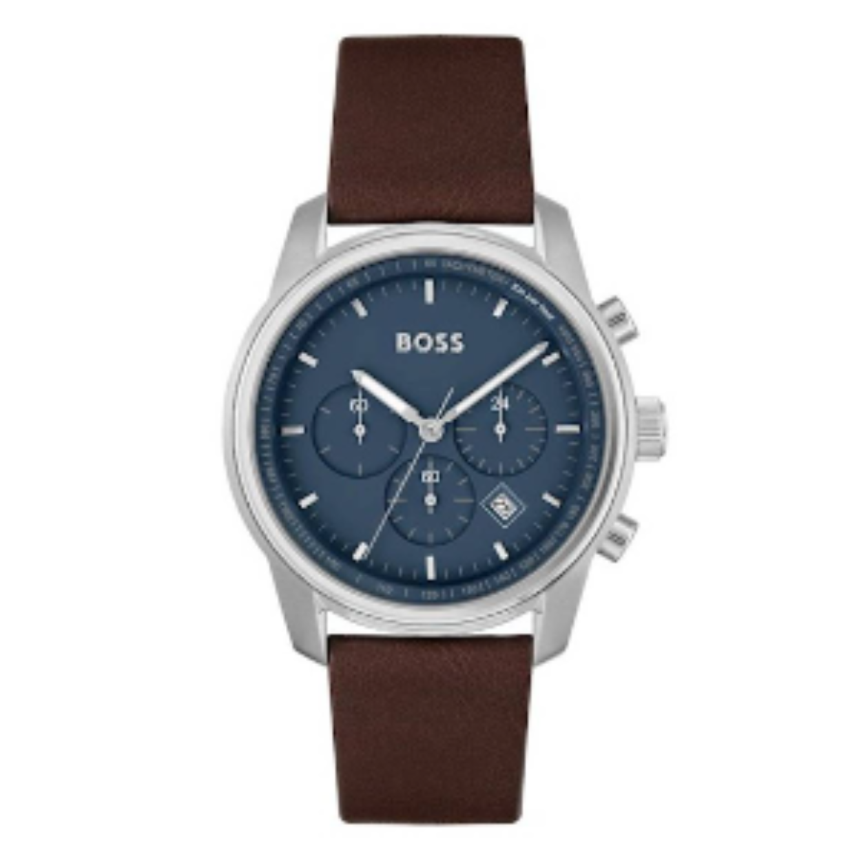 Boss heren horloge Trace met leren band