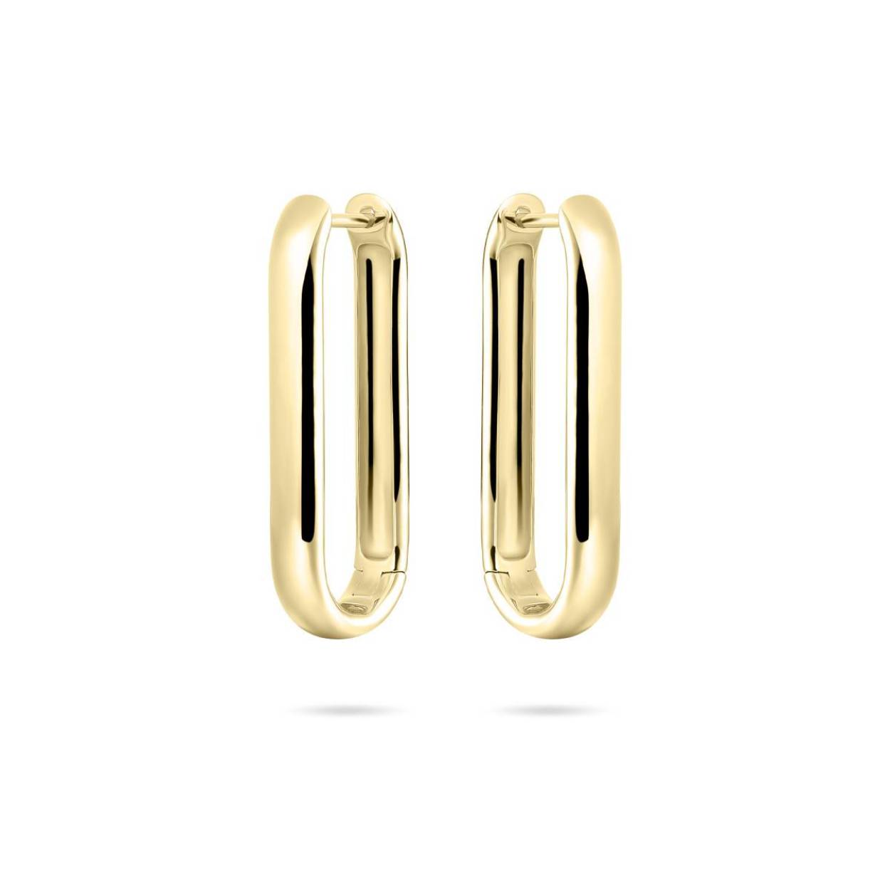 Zilveren oorringen geelgoud verguld 4 x 30 mm met scharniersluiting