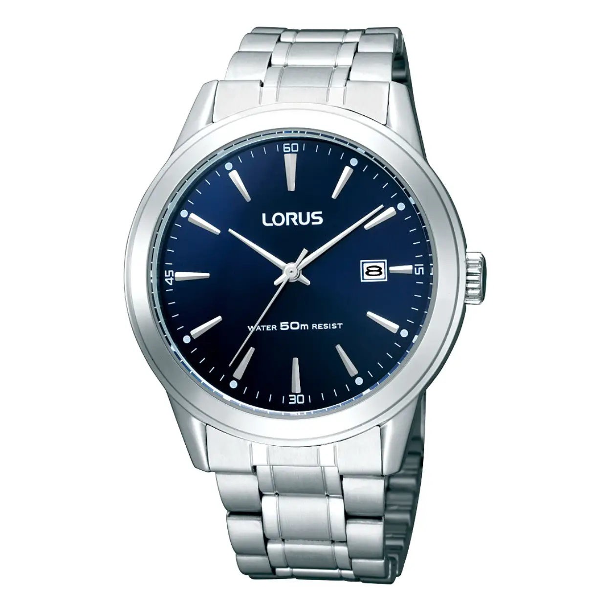 Lorus Quarts heren pols horloge model RH997BX-9 staal met stalen band. 5 ATM waterdicht.