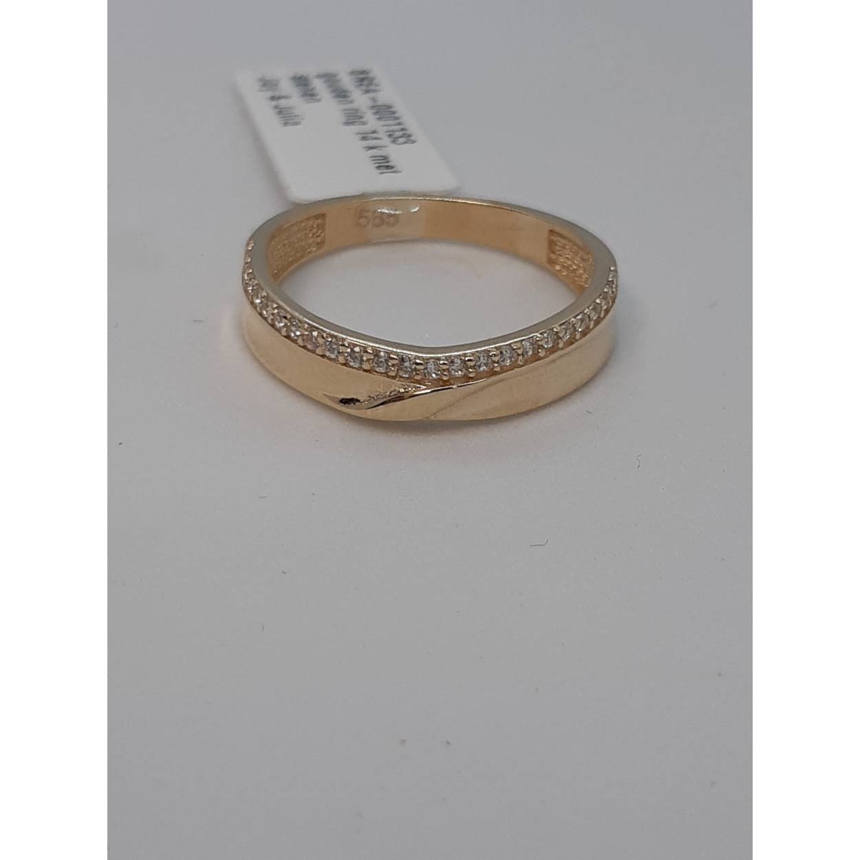 gouden ring 14 k met stenen