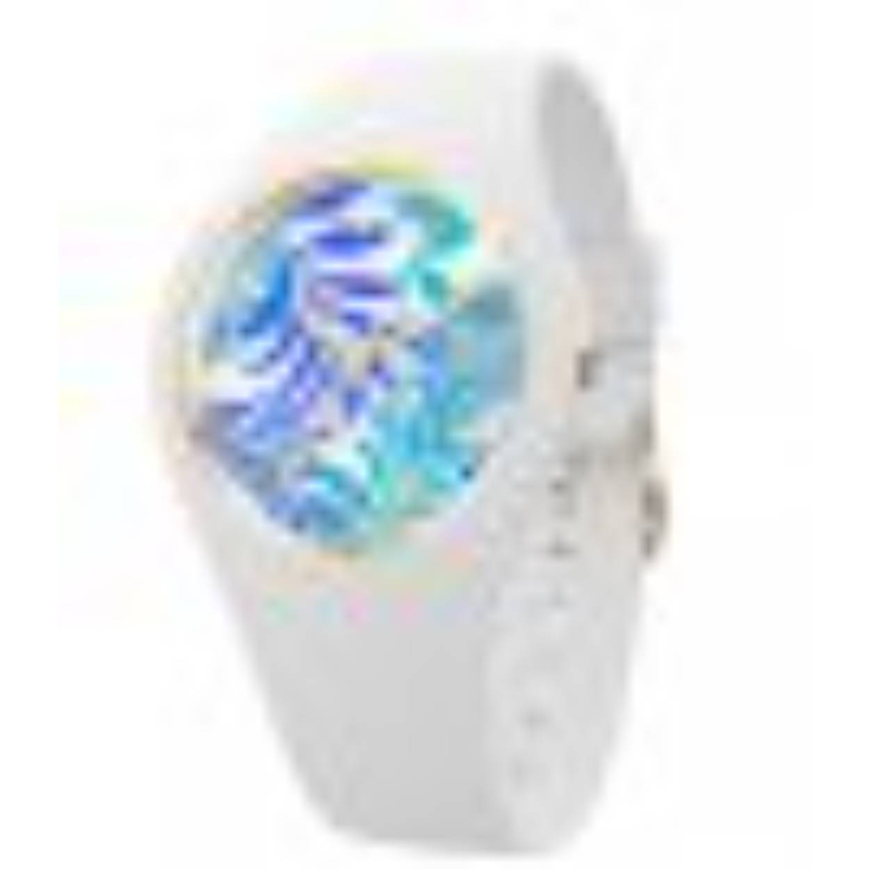 Ice-Watch ICE flower IW020517 40mm
Dit unieke horloge van Ice-Watch uit de ICE flower serie Turquoise leaves met nummer IW020517 heeft een gladde witte doorlopende siliconen band met goudkleurige gesp die het uurwerk omringt. Op de witte wijzerplaat is een afbeelding van blauwgroene bladeren te zien en de uursaanduiding is dmv goudkleurige strepen en wijzers. Het horloge heeft een doorsnee van 40mm een mineraalglas en is 10 ATM.

Het Merk:
Ice-Watch is een Belgisch merk van polshorloges. Al sinds 2007 ontwerpt en produceert Ice-Watch de meest opvallende collecties in kleurrijke en stoere modellen voor jong en oud. Het motto van het merk is "Change. You can." De horloges van Ice-Watch zijn vrolijk opvallend en met een knipoog. De kleuren en bijzondere wijzerplaten spatten haast van de horloges af waardoor deze altijd een bijzondere indruk achterlaten.

Specificaties:
- Ronde kastvorm
- Quartz uurwerk
- 10 ATM (Regen- & spatwaterdicht)
- Kleur horlogeband: Wit
- Siliconenband
- Mineraalglas
- � 40mm

