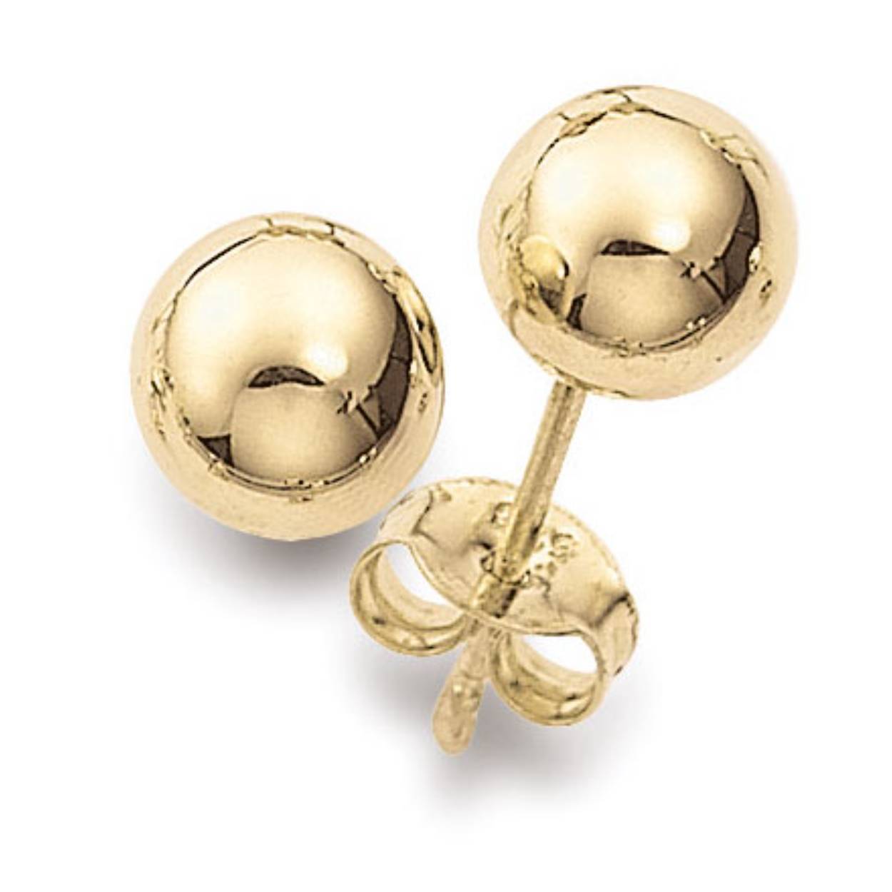 Gouden oorknop bolletje 6 mm