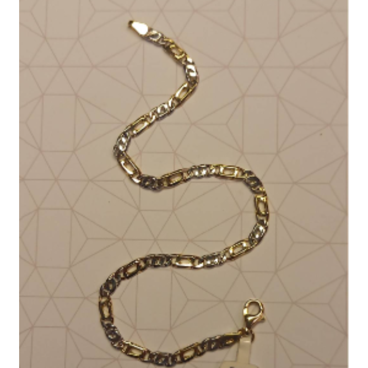 14 geel met wit gouden armband, valkenoog 3,5mm 21cm