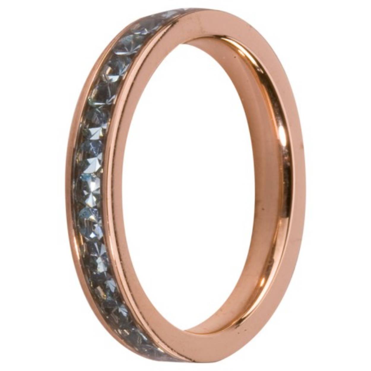 M01R 4993 RG ROZEKLEURIG CZ MAAT 53 Deze aanschuifring is rose gold van kleur afgezet met mooie Aqua zirkonia's. Deze ring van Melano sieraden is neutraal van kleur en zeer makkelijk te combineren met andere aanschuifringen met of zonder zirkonia's.