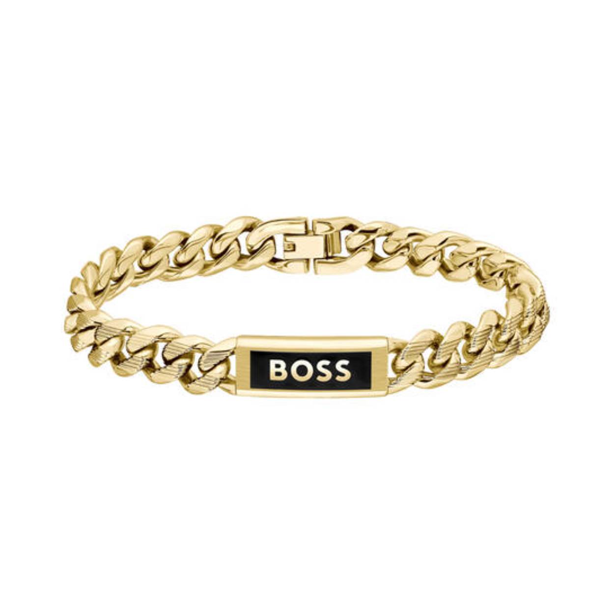 Hugo Boss armband model 'Kassy Emblem' goldplated 20 cm.