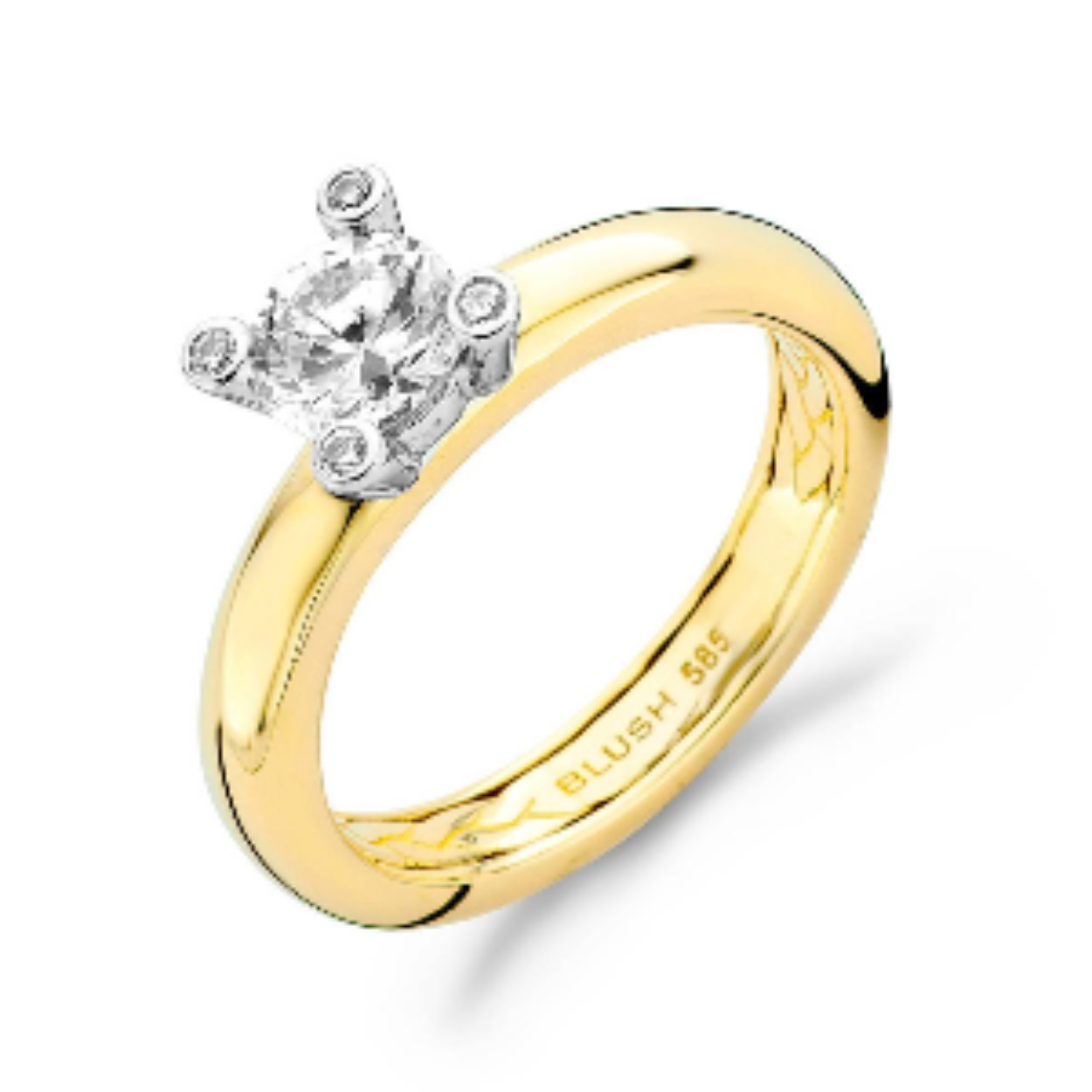 BLUSH RING GEEL GOUD 14KT ZIRKONIA 1021YZI/56
