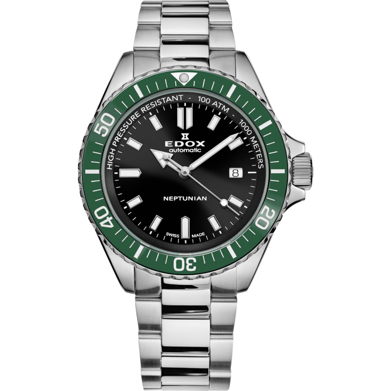 Edox horloge, Neptunian Date Automatic groen
