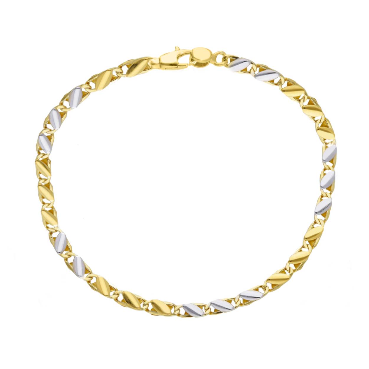 18kt bicolor armband 19cm