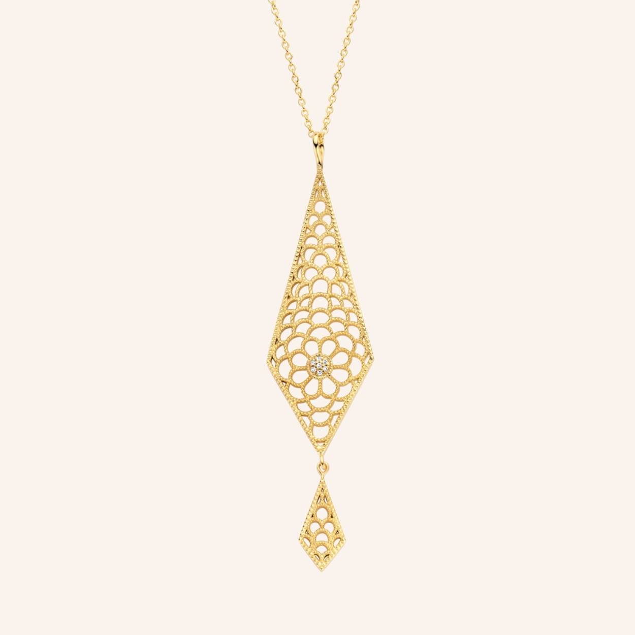 Nothing sparks more joy than life's surprising encounters. Our Miracle pendant necklace with its oriental cut-out pattern, handset with 7x white diamonds, make up a surprisingly enchanting mix of rich details and organic shapes.


Ref: M1908 | Necklace | 925 Sterling Silver | 70.00mm long | White Diamond: 7pc