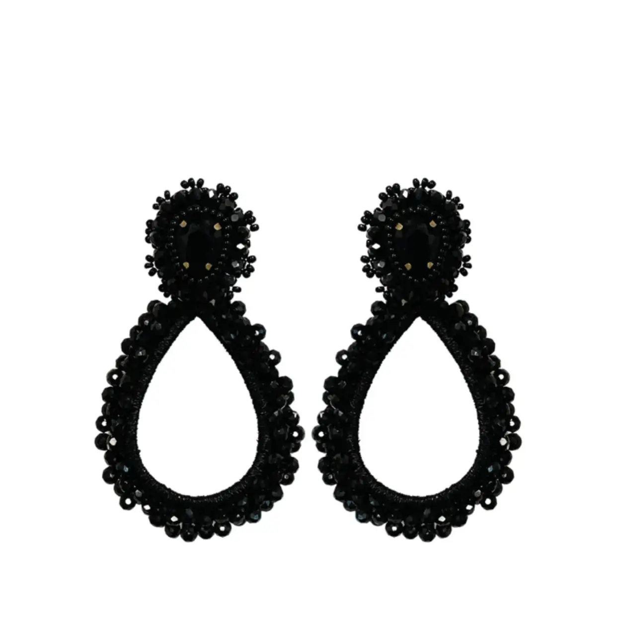 Paulie Pocket oorhangers model Grande Lauren Stone Black.

Handgemaakte oorbellen waarbij textiel en kralen zijn gebruikt
De oorbellen bevatten een stainless steel pinnetje