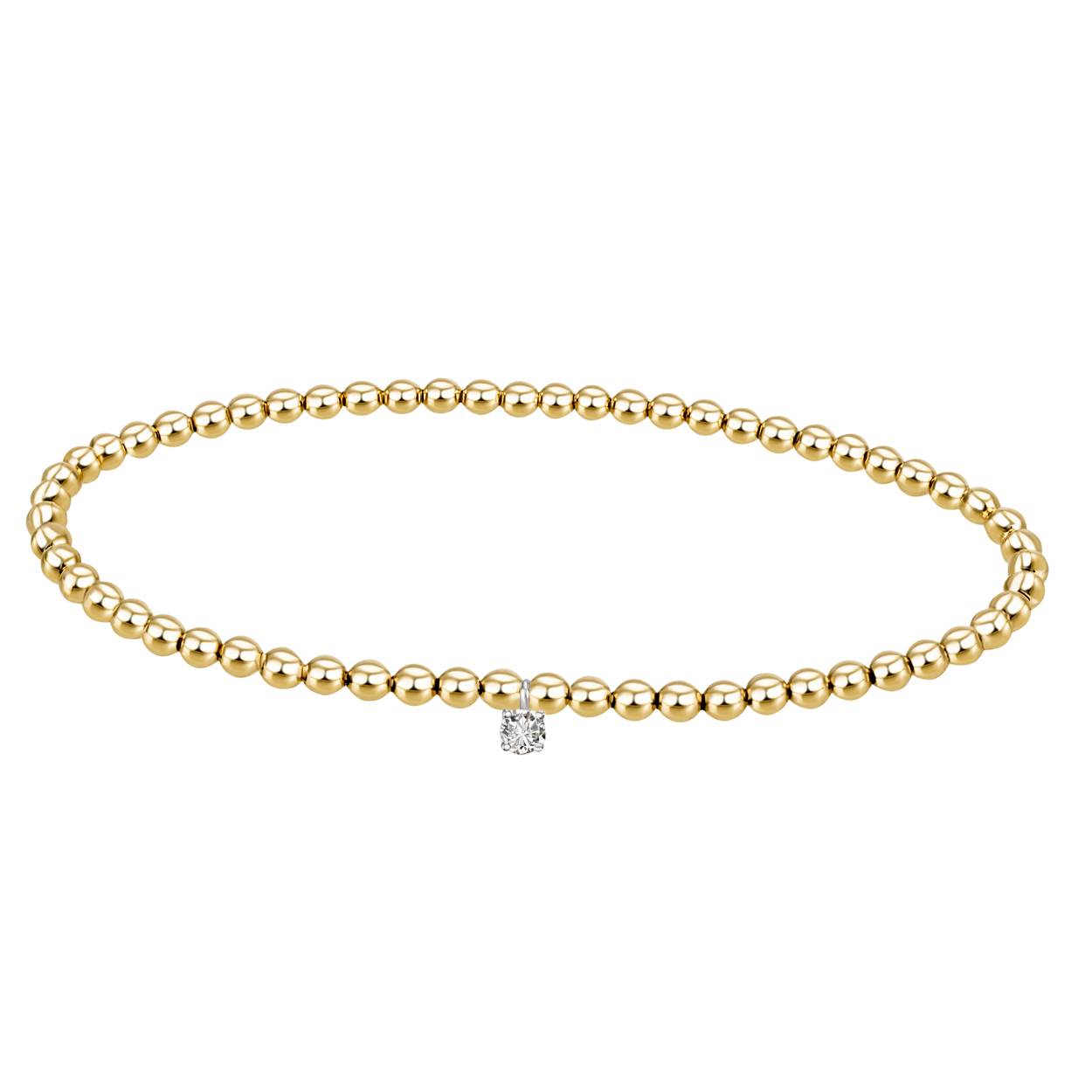 Flexibele kogelarmband bicolour 0.10ct