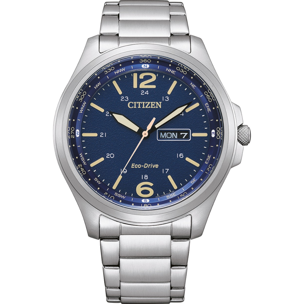 Dit Citizen horloge heeft een Roestvrijstaal kast met een diameter van 44 mm en is voorzien van een metalen band. In de kast bevindt zich een Miyota kwaliteitsuurwerk en is afgewerkt met Mineraalglas.

Het horloge is 10ATM. Dit betekent dat het horloge geschikt is om mee te zwemmen. Verder wordt het horloge geleverd met 2 jaar garantie.