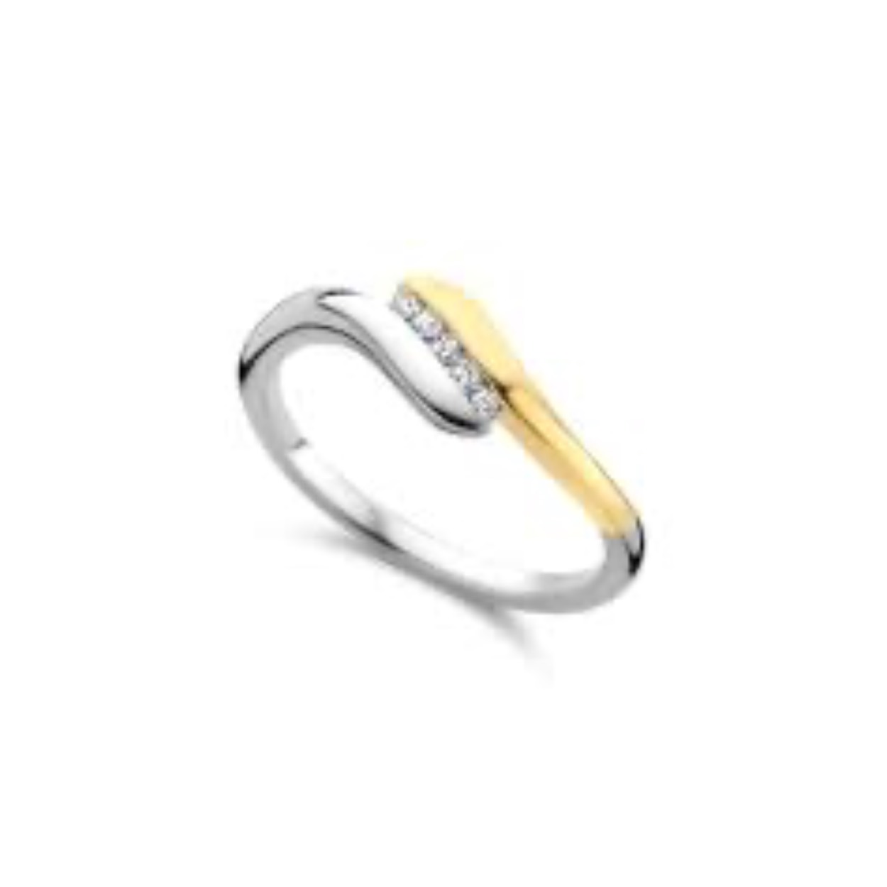 Bi color ring met zirkonia 