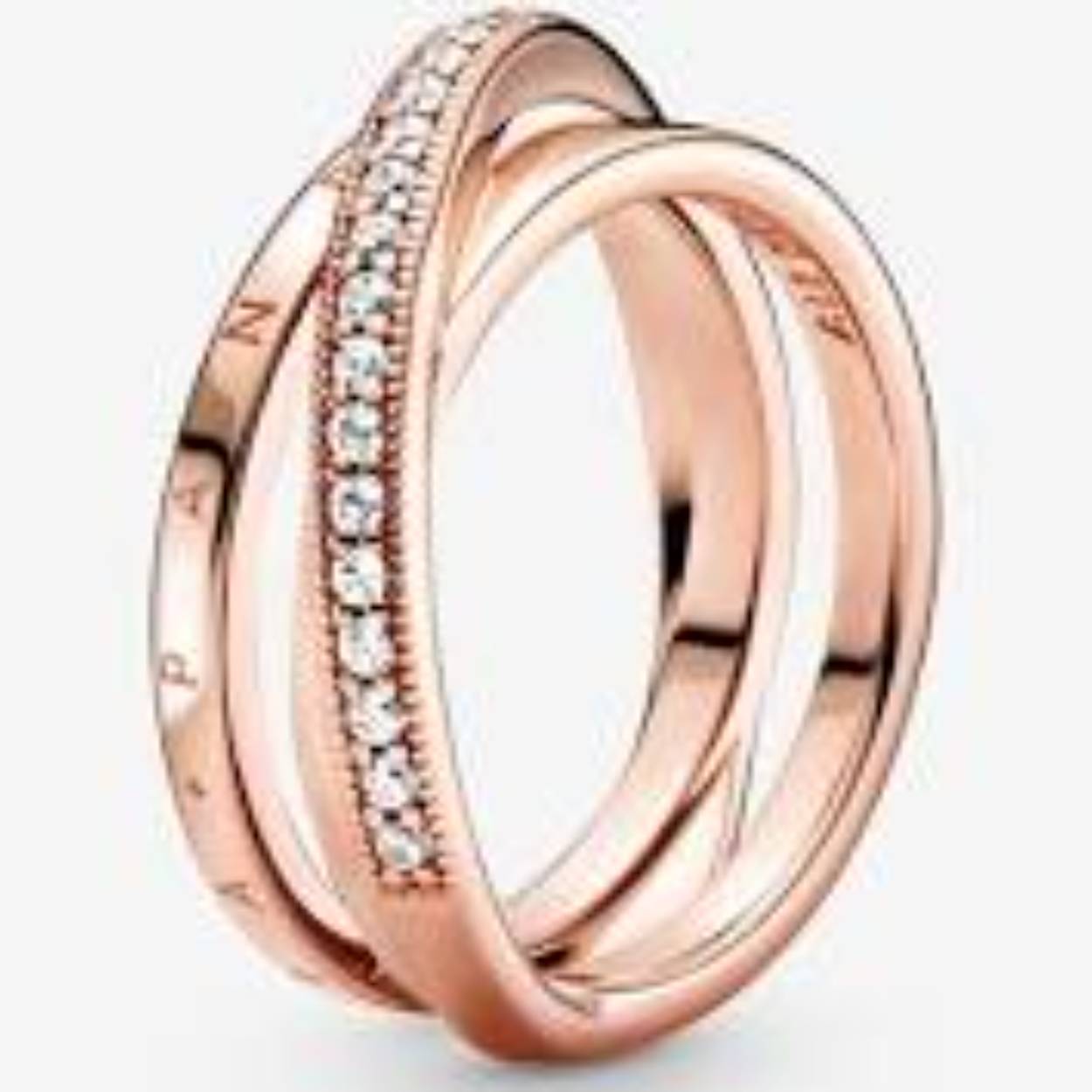 Pandora rose ring met zirkonia op maat 54