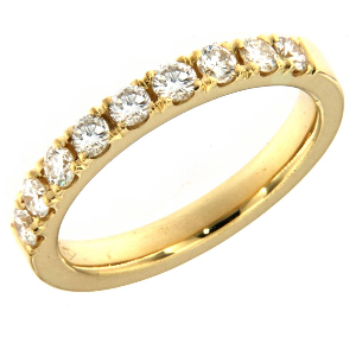 18 kt gg ring castle zetting met 9 x 0.07ct brilj