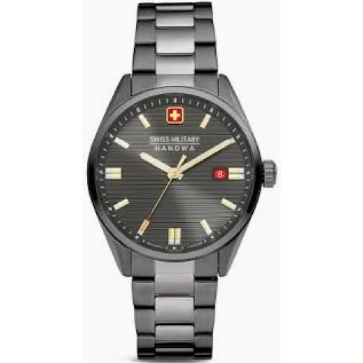 Dit is een horloge van het merk Swiss Military Hanowa gemaakt voor heren.
De specificaties zijn als volgt:
Kastmaat: 40
Waterdichtheid: 10 ATM / 100 Meter / 330 Feet
Dit horloge heeft de volgende functies/eigenschappen:
Datumaanduiding