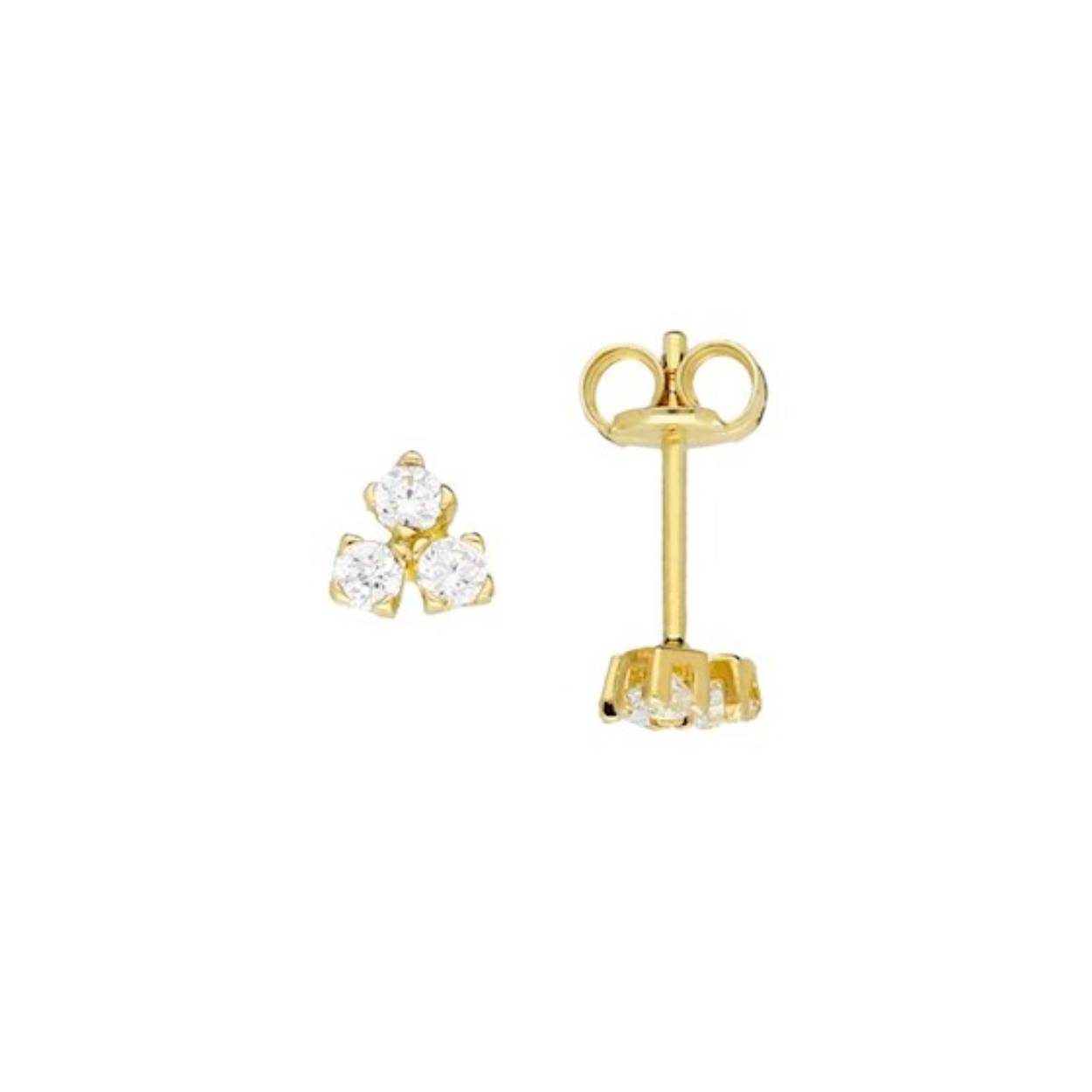 Gouden oorknopjes met zirkonia 