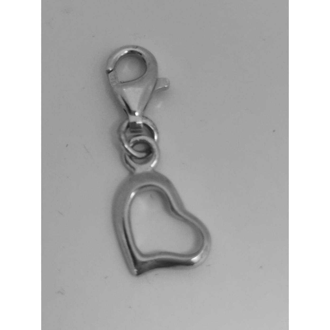 Zilveren hanger/bedel open hart 