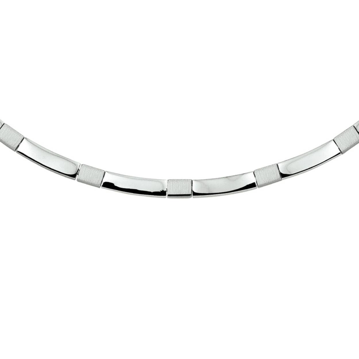 Zilver Gerhodineerd Schakel Collier